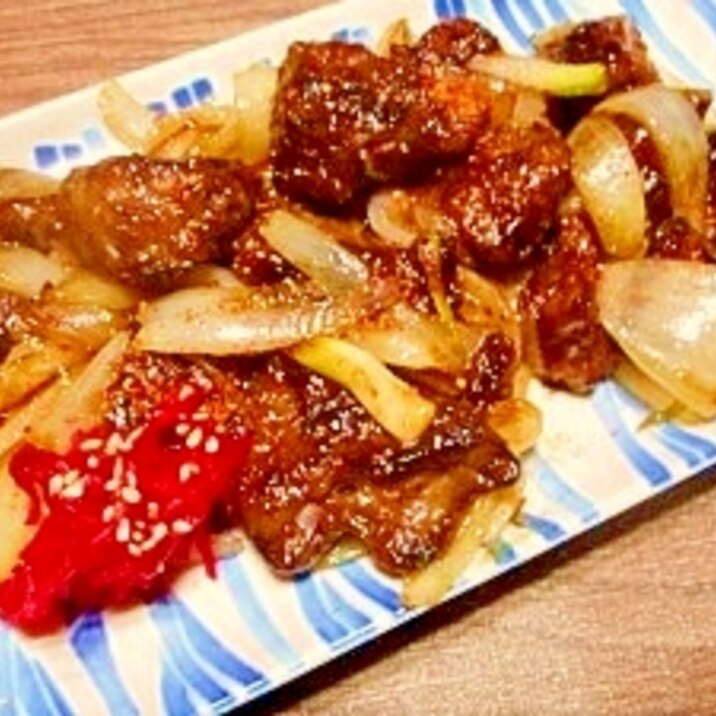 鶏レバーと玉葱☆甘辛炒め